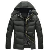 Hooded slim fit plus down padded down jacket men BadAssWear.fi