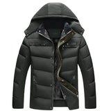 Hooded slim fit plus down padded down jacket men BadAssWear.fi