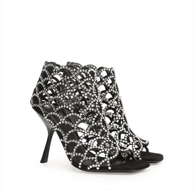 Glimmering Gala Rhinestone Mesh Stiletto Heels