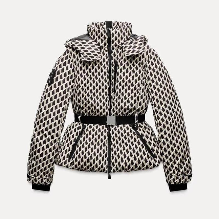 Ski Suit With Belt Stand-up Collar Warm Cotton Jacket BadAssWear.fi