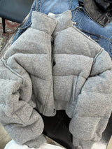 Gray All-match Season Warm Korean Style Cotton Clothes Women BadAssWear.fi