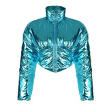 Warm-keeping Cotton Clothing Cool Locomotive Style Waist Shaping Irregular Zipper And Lapel BadAssWear.fi