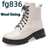 Women's Round Toe Cotton-padded Side Zipper Low Heel Casual Cowhide Shoes BadAssWear.fi