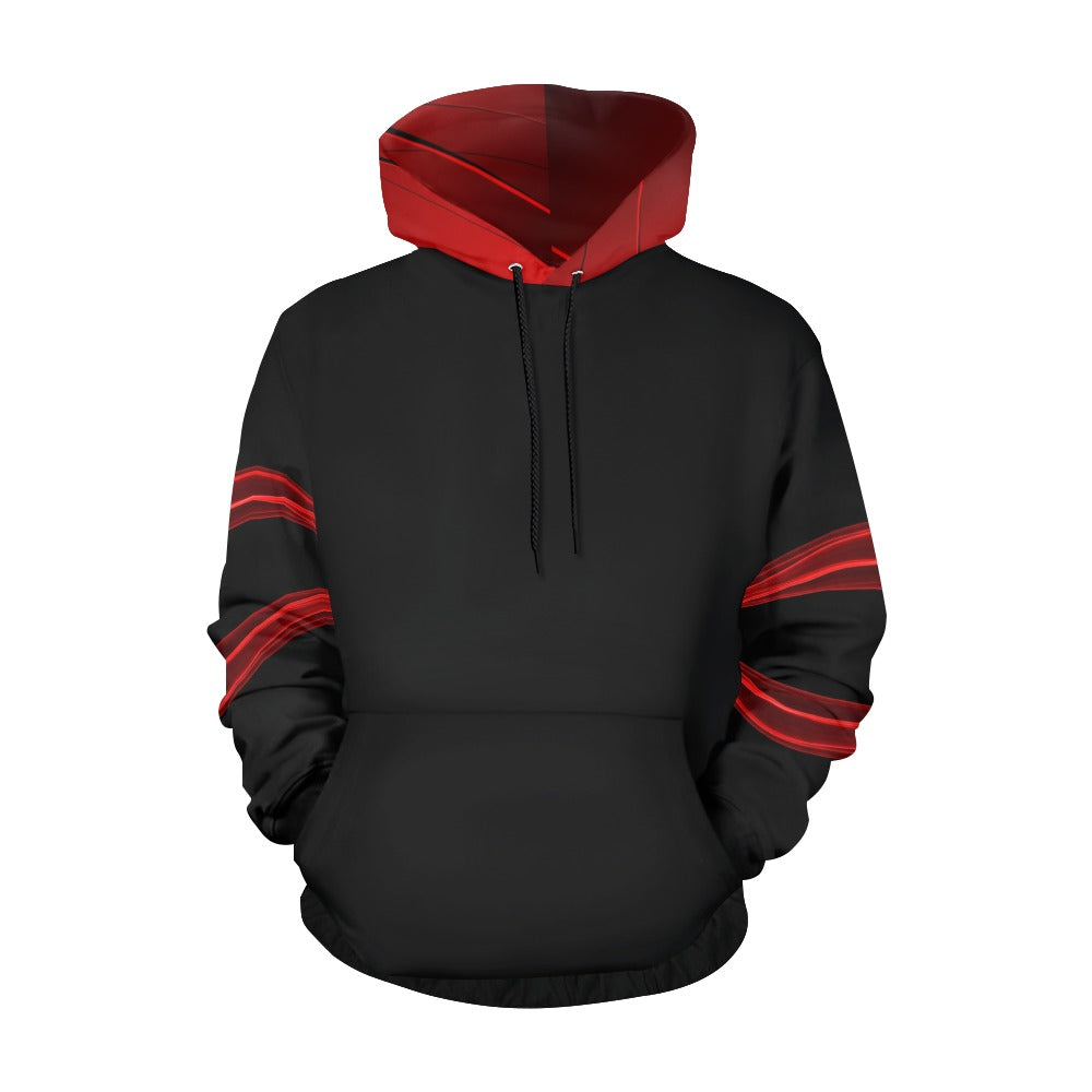 Women's red and black contrast hoodie BadAssWear.fi
