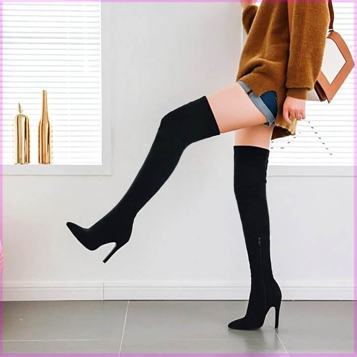 Women Stretch Knee Big Red Boots BadAssWear.fi