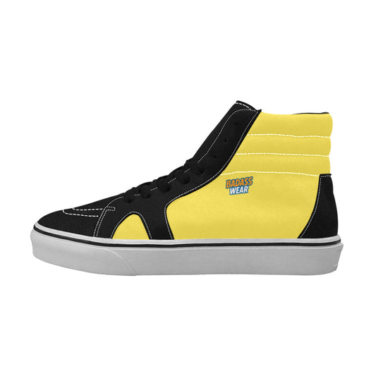 Men's High Top Skateboarding Shoes Black & Yellow
