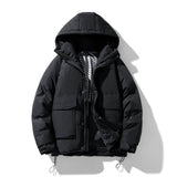 Hooded Down Jacket Men's And Women's White Duck Down Coat Wide Bread Coat BadAssWear.fi