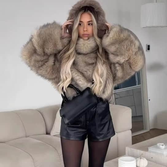 Women's Artificial Fur Fashion Baggy Coat BadAssWear.fi