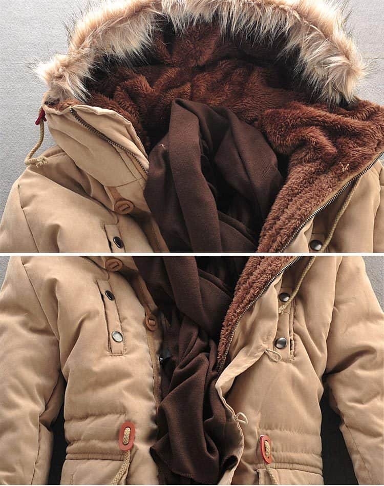 Men Winter Coat Lamb Wool Liner Thick Padded Jacket Men's Cotton Coat BadAssWear.fi