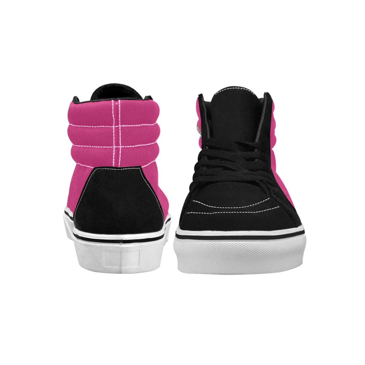 Women's High Top Skateboarding Shoes Black & pink