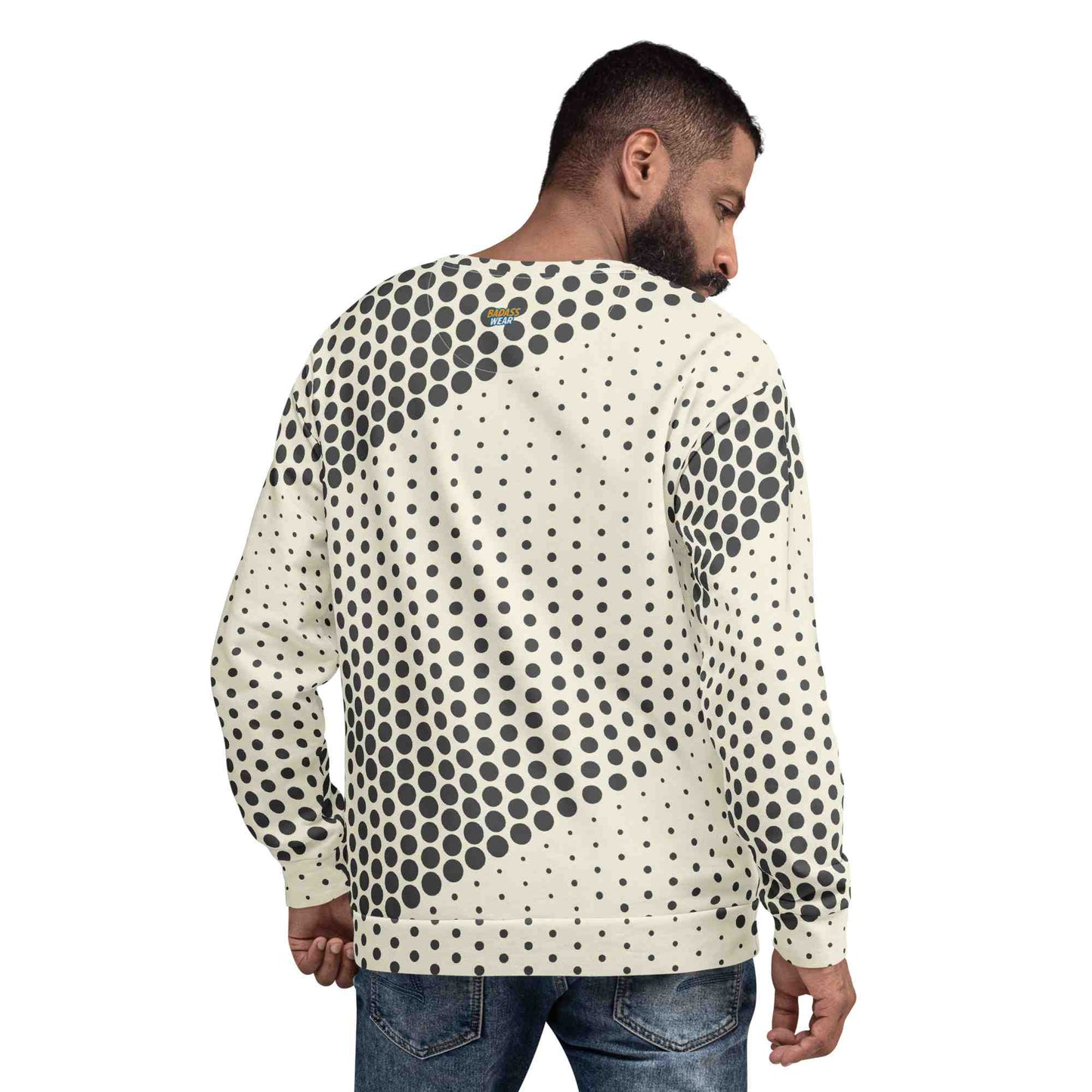 Trendy men's sweatshirt – every dot is unique! BadAssWear.fi