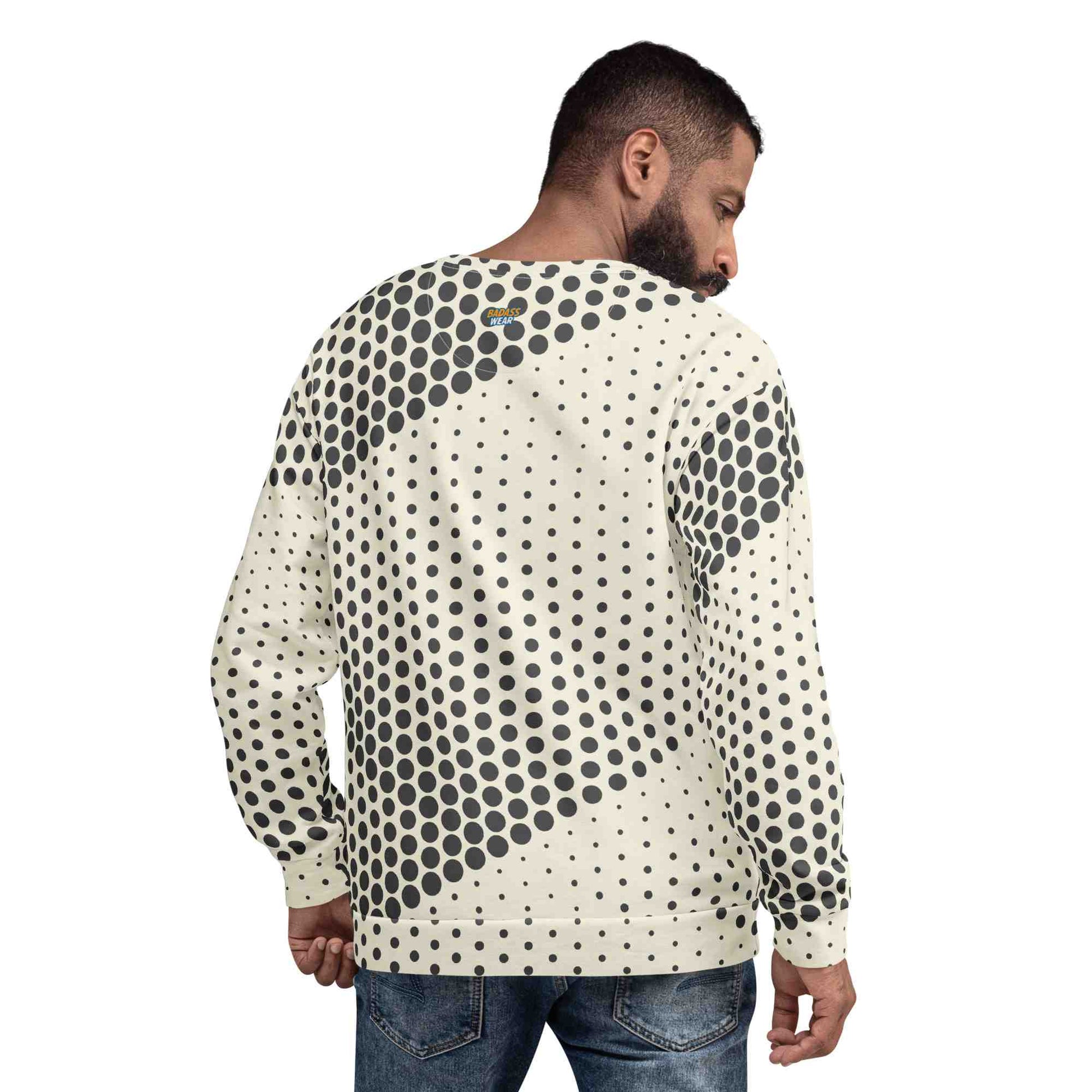Trendy men's sweatshirt – every dot is unique! BadAssWear.fi