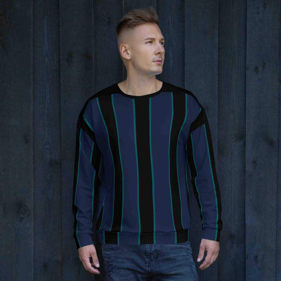 Modern Classic: Striped Recycled Sweatshirt for Men BadAssWear.fi