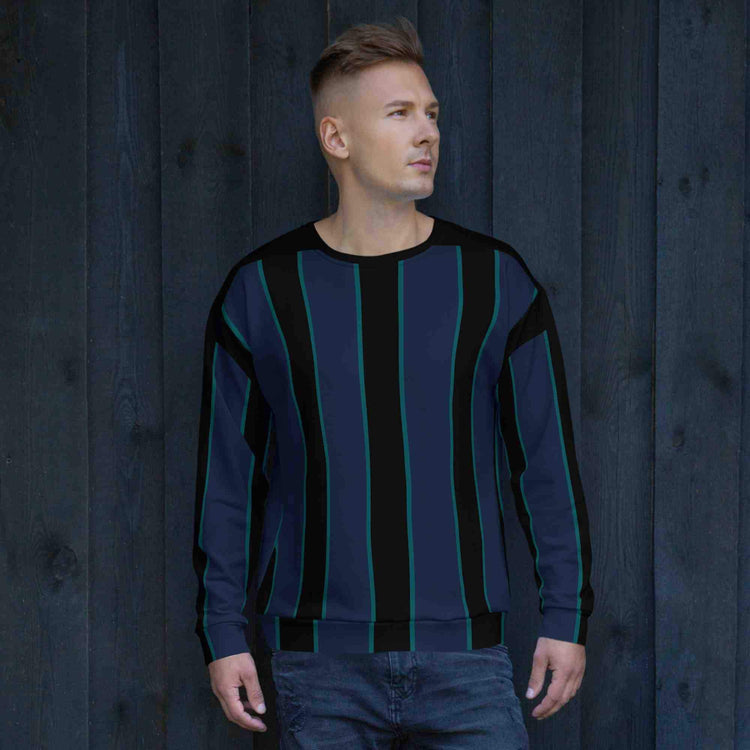 Modern Classic: Striped Recycled Sweatshirt for Men BadAssWear.fi