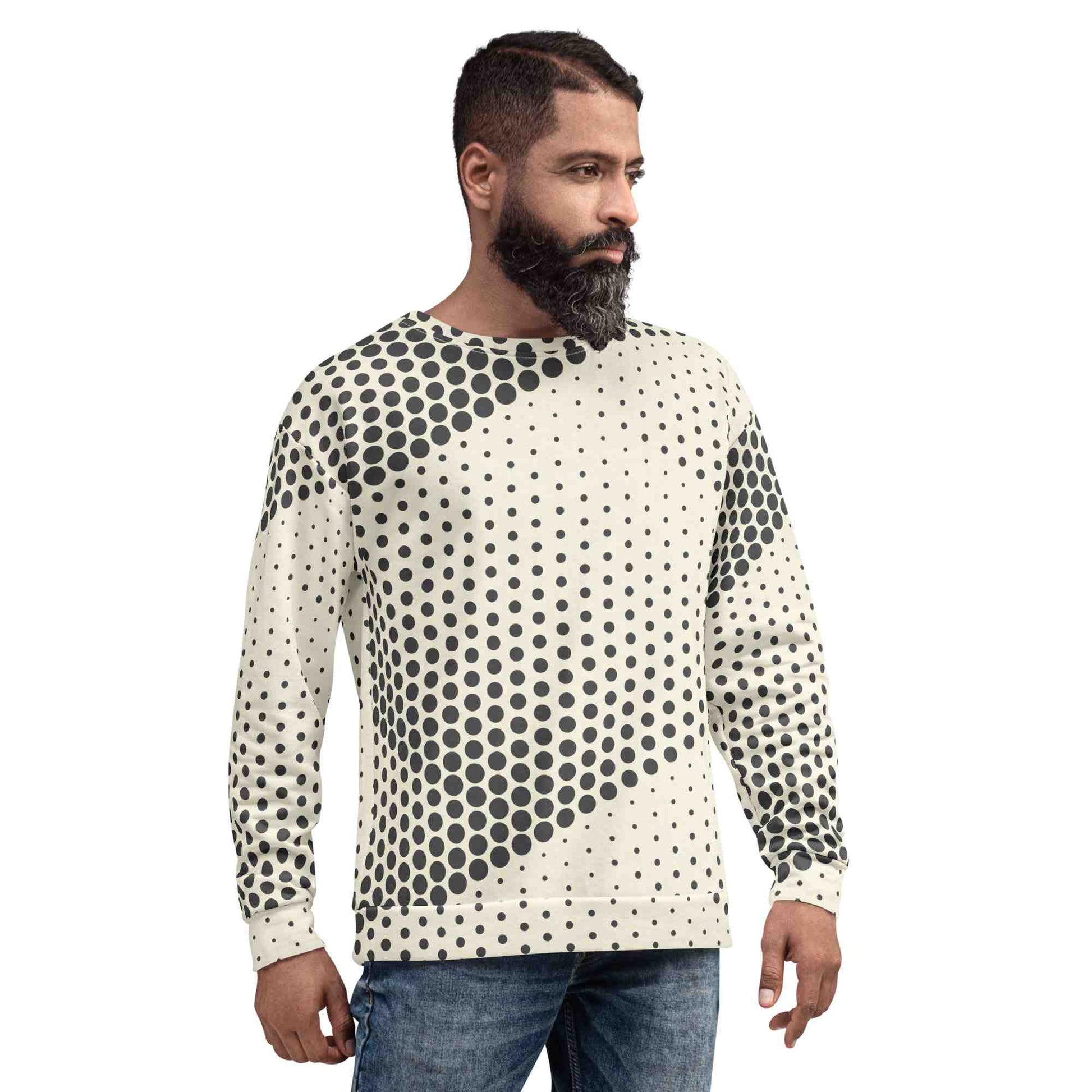 Trendy men's sweatshirt – every dot is unique! BadAssWear.fi