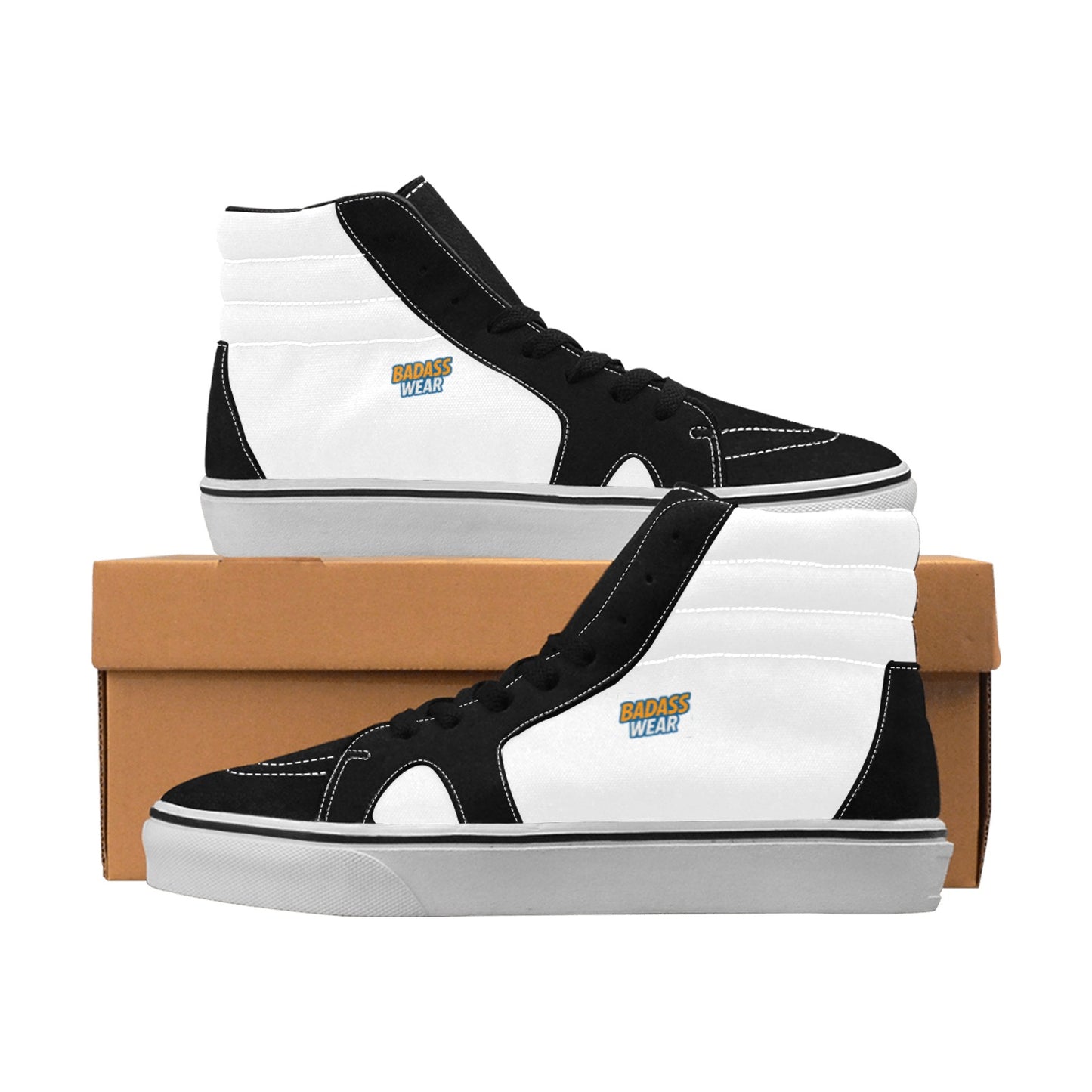 Men's High Top Skateboarding Shoes Black & White