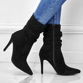 Pointed Toe Stiletto Heel Ankle Boots For Women Side Zipper Shoes BadAssWear.fi