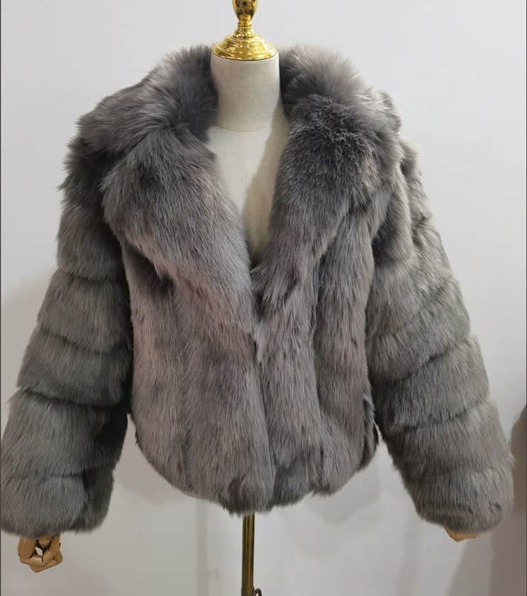 Coat Imitation Fox Fur Women's Clothing BadAssWear.fi