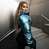 Warm-keeping Cotton Clothing Cool Locomotive Style Waist Shaping Irregular Zipper And Lapel BadAssWear.fi