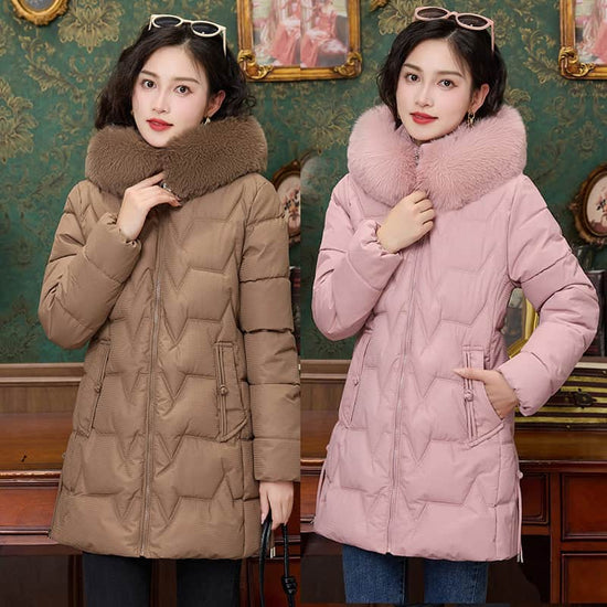 Down Cotton-padded Coat For Women Mid-length BadAssWear.fi