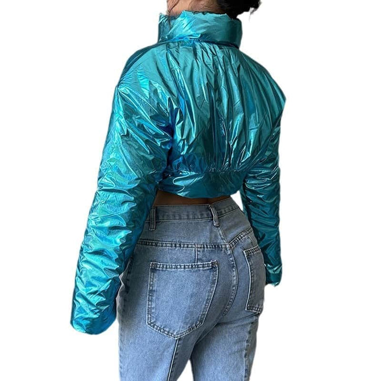 Warm-keeping Cotton Clothing Cool Locomotive Style Waist Shaping Irregular Zipper And Lapel BadAssWear.fi