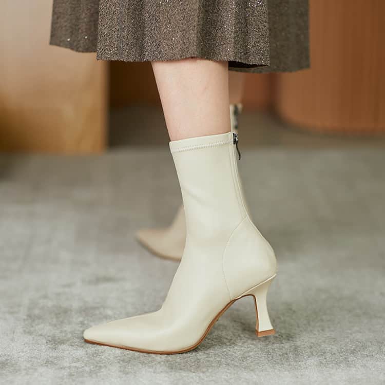 High Heel Stretch Pointed Ankle Boots Women BadAssWear.fi