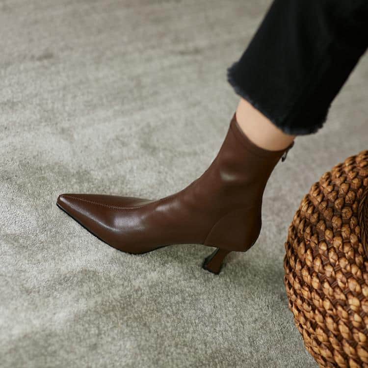 High Heel Stretch Pointed Ankle Boots Women BadAssWear.fi