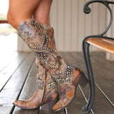 Rivet Female Boots With Chunky Heels BadAssWear.fi