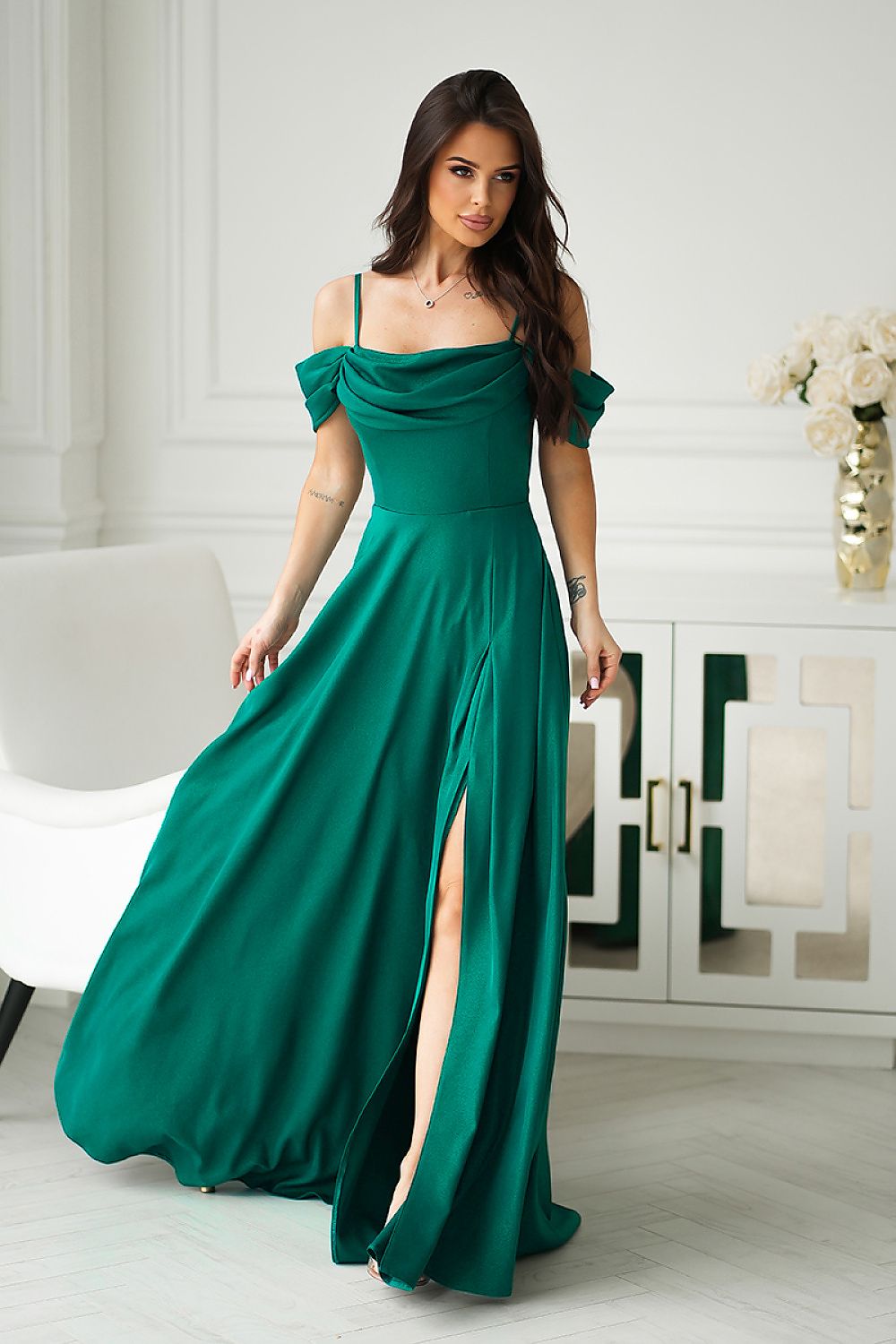  Long dress model 227139 Bicotone 