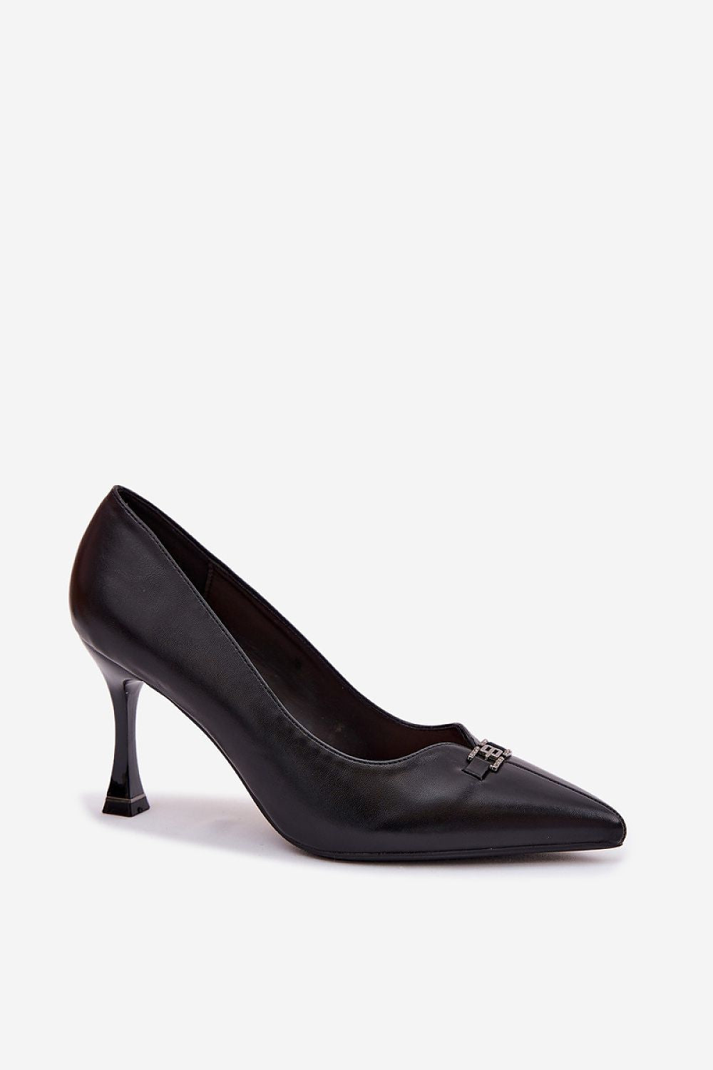 Arabelle black high heels side view