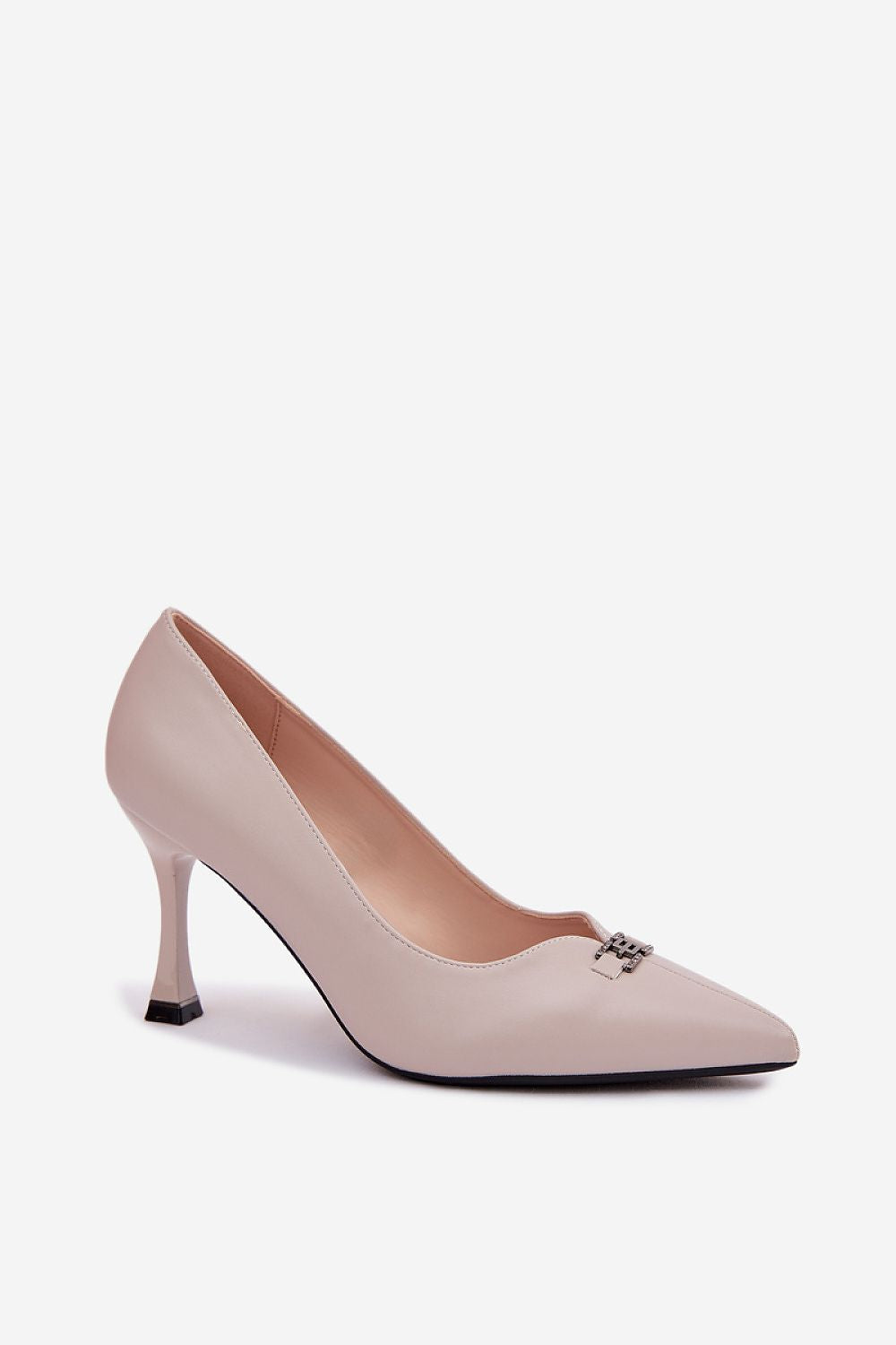 Grey pointed toe heels for women