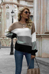 Angel Wings Color Block Round Neck Sweater BadAssWear.fi