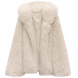 Short Texture Furry Coat Loose Temperament Lapel Cool Long Sleeve Fashion Women BadAssWear.fi