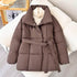 Warm Lapel Plaid Coat With Belt Design Fashion Casual Thick Jacket Fall And Winter Women&