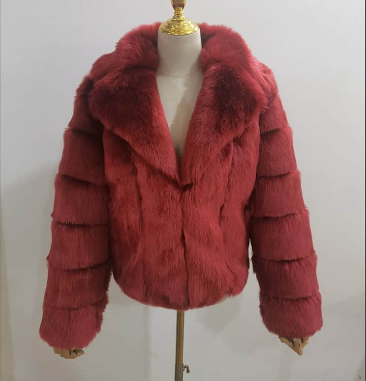 Coat Imitation Fox Fur Women&