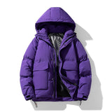 Hooded Down Jacket Men's And Women's White Duck Down Coat Wide Bread Coat BadAssWear.fi
