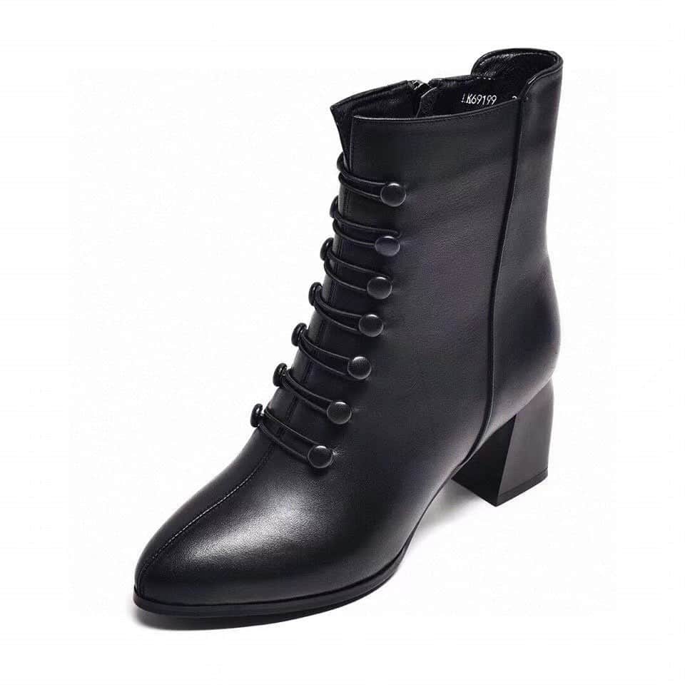 British Style Double Breasted Chunky Heel Fashion Boots BadAssWear.fi