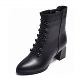 British Style Double Breasted Chunky Heel Fashion Boots BadAssWear.fi