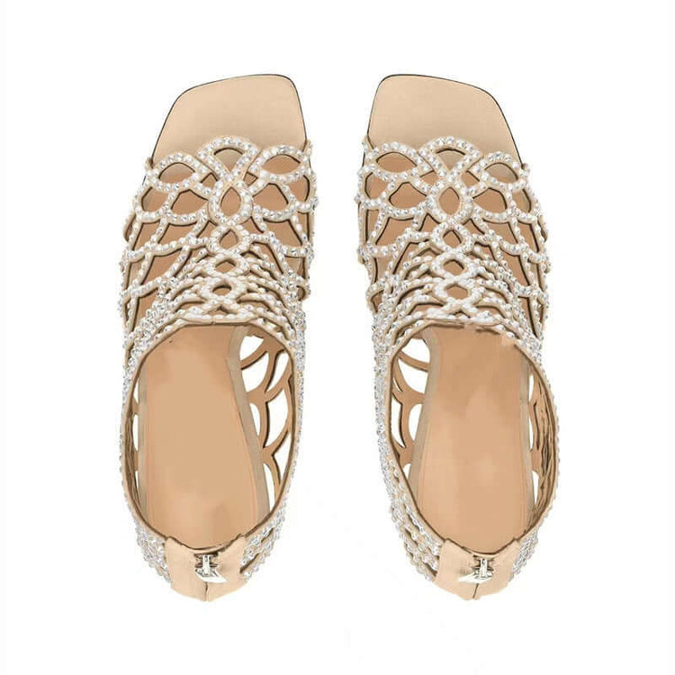 Glimmering Gala Rhinestone Mesh Stiletto Heels