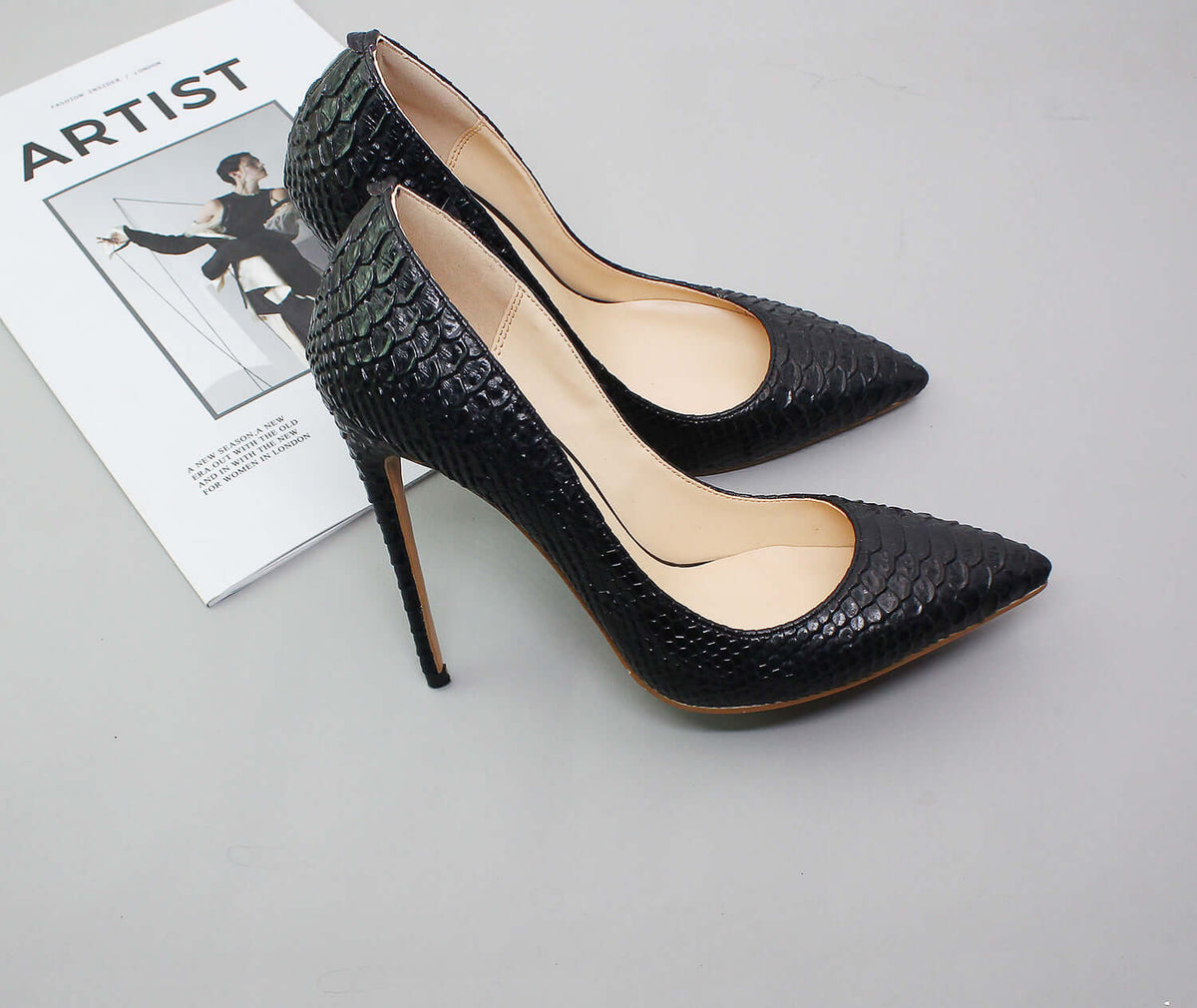 Serpenti Aura Collection Luxury Scale-Textured Stilettos