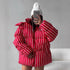 Warm Stand Collar Striped Hooded Cotton Coat Jacket BadAssWear.fi