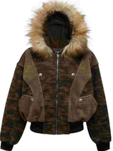 Men's Camouflage Faux Fur Hood Jacket BadAssWear.fi