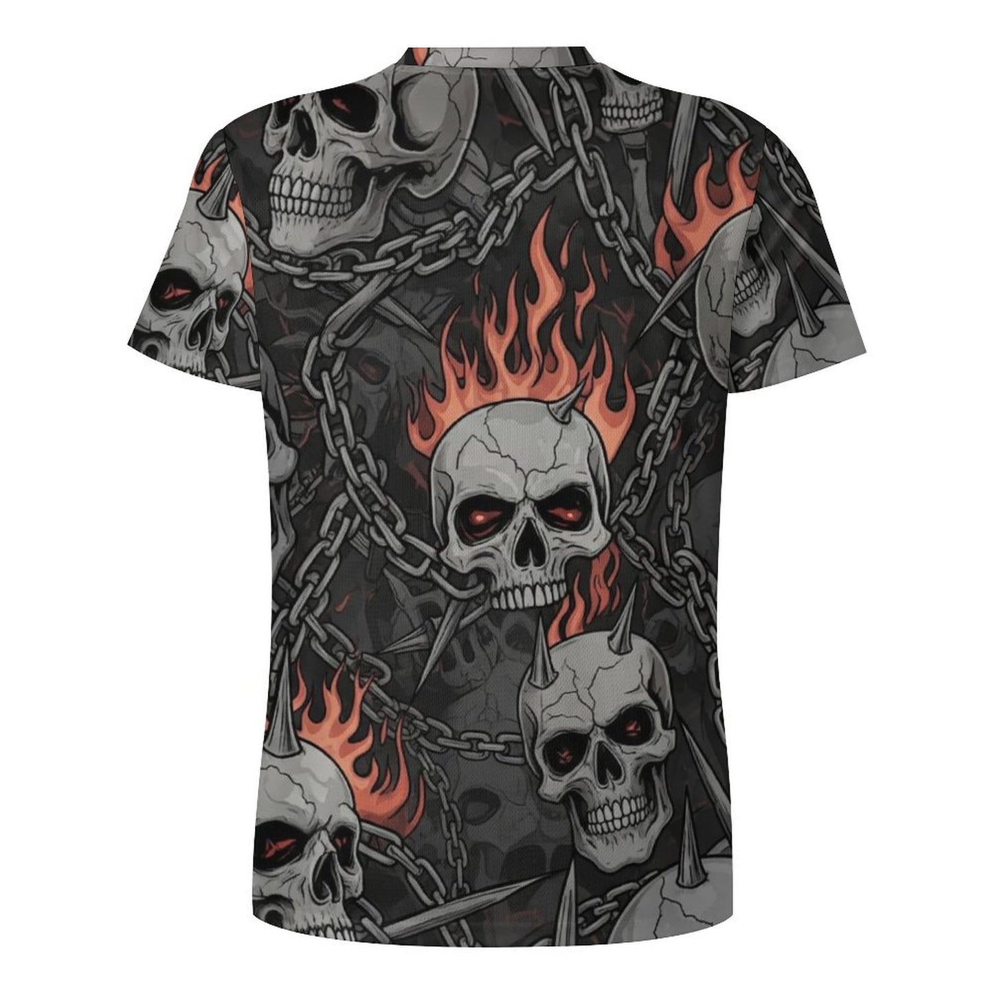 Men's Spiked Skull Ice Silk T-Shirt