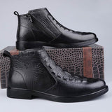 Men's Shoes Winter High-top Leather Shoes Fleece-lined Warm BadAssWear.fi