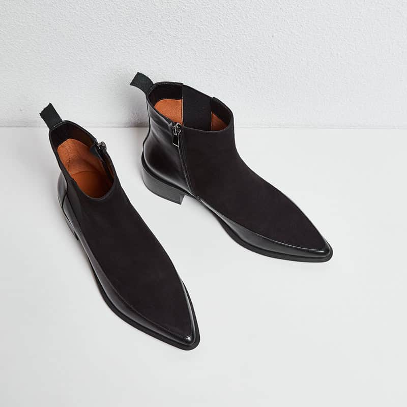 Frosted Martin Boots With Mid-heel Ankle Boots BadAssWear.fi
