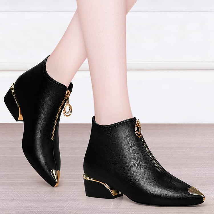 Plush Short Boots Women Flat With Thick Heel BadAssWear.fi