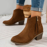 Women's Metal Zip Tassel Low-top Women's Boots BadAssWear.fi
