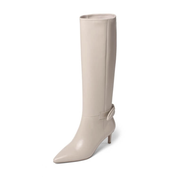 Women's Stiletto Bow High Cowhide Boots BadAssWear.fi