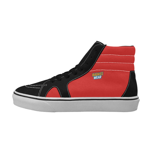 Women's High Top Skateboarding Shoes Black & Red BadAssWear.fi