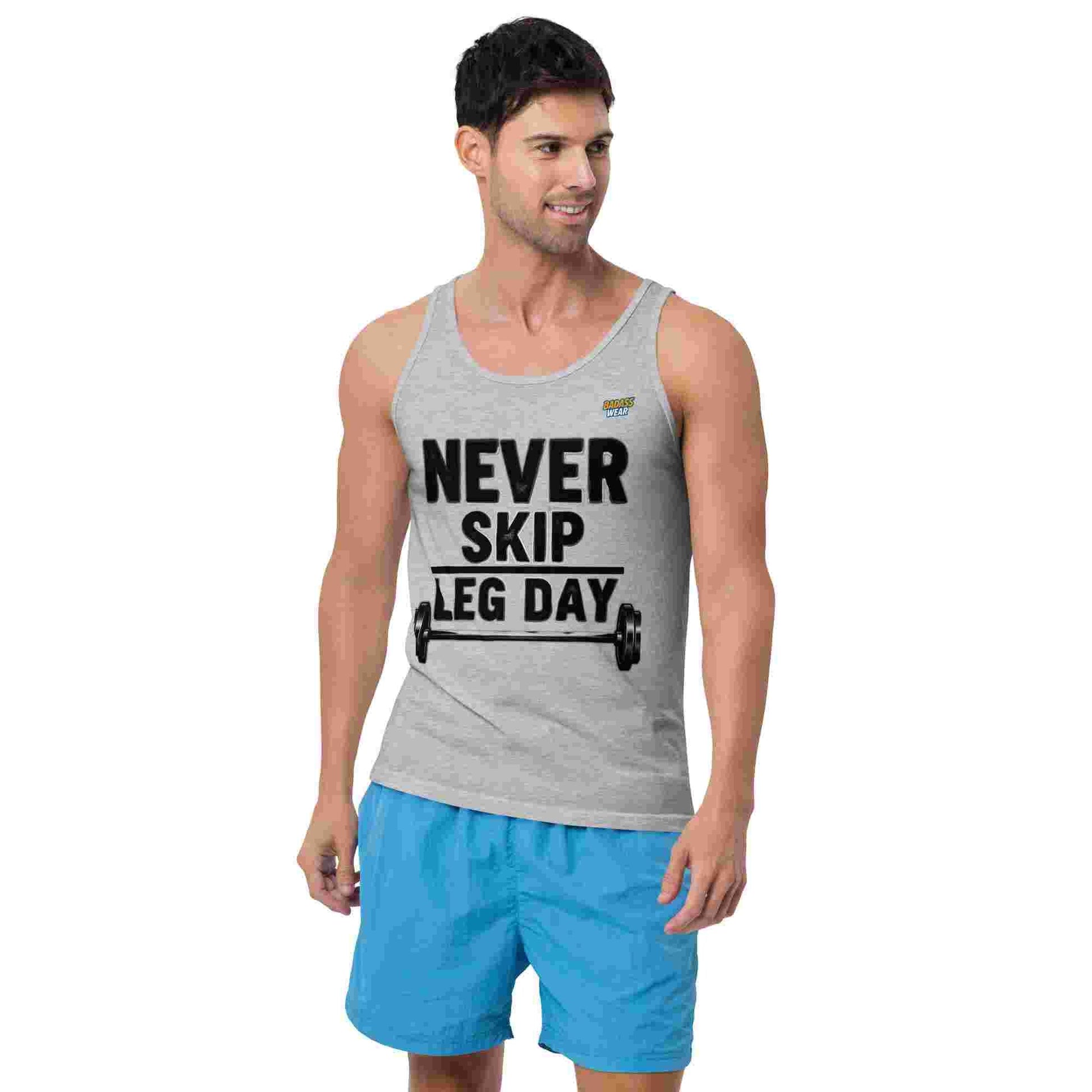 Men's Classic 'Never Skip Leg Day' Tank Top BadAssWear.fi